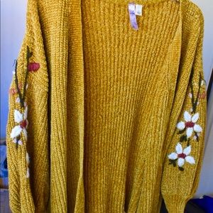 Mustard colored cardigan